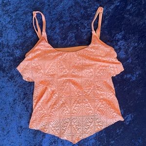 Coral Tankini Swim Top (Size 10)